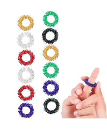 12 pieces acupressure ring massage rings for fingers finger massage battery pressur rings quiet stress reducer and massage for young people adults anxiety patients high working pressure