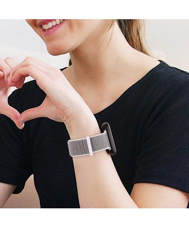 Adjustable Nylon Bands for Fitbit Sense/Versa 3 - Soft Breathable Replacement Strap in Black/Seashell | Compatible for Men and Women - Buy Online on GoSupps.com