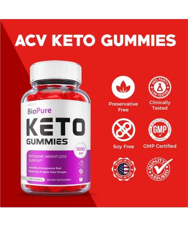 (3 Pack) Bio Pure Keto Gummies - Advanced Weight Loss Formula with ACV and B12 - Vegan Friendly - 180 Gummies - Buy Online on GoSupps.com