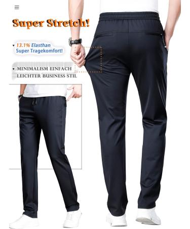 Ziilay Men's Golf Pants - Long Sports Jogging Sweatpants | Super Stretch Outdoor Fabric 40W/30L - Dark Blue - Buy Online on GoSupps.com