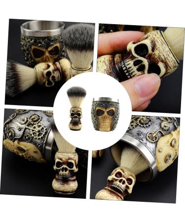 Beavorty 3 Sets Handmade Skull Shaving Brush - Traumatic Bart Brush for Beard & Facial Cleaning | Halloween Shaving Soap Metal Tool - Buy Online on GoSupps.com