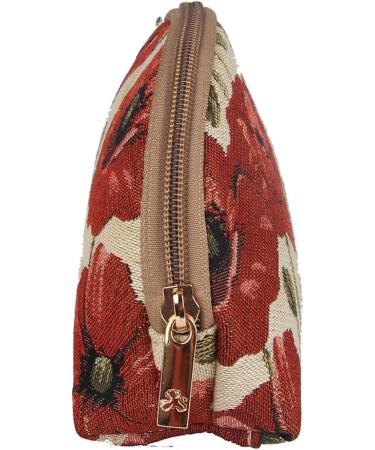 Signare Fashionable Linen Cosmetic Bag for Women - Stylish Poppy Design One Size - International Shipping Available - Buy Online on GoSupps.com