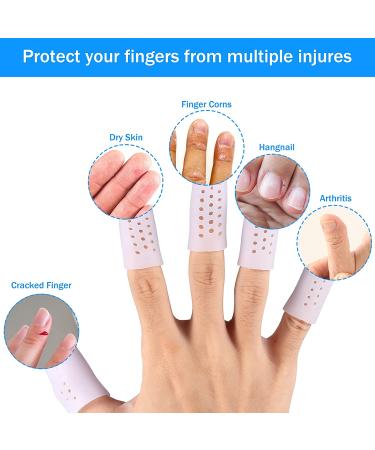 20 Pieces Silicone Finger Protectors for Wound Healing and Pain Relief - Breathable Finger Caps for Cracked Fingers, Eczema, Blisters, and Corn - Finger Cover Sleeves for Trigger Finger and Broken Toe - White - Buy Online on GoSupps.com