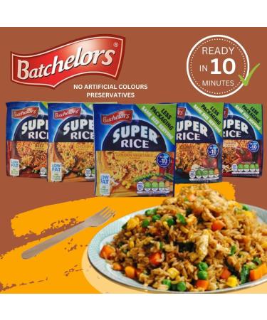 Easy to Cook Meals: Batchelors Savoury Rice Instant Rice : Chinese Rice Beef Golden Vegetables Chicken Flavour Batchelors Curry Rice (90 g each) & 1 x Wooden Fork by Doony & Dev - Buy Online on GoSupps.com