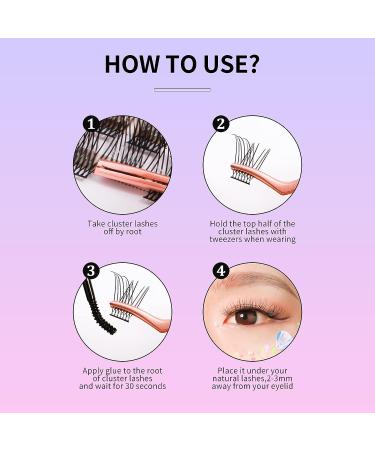 VEYES INC Individual Wispy Lash Clusters Kit - DIY Eyelash Extensions with Tweezer, Bond, and Seal - 12&14mm TP01 Cluster Lashes for Beginners - Buy Online on GoSupps.com
