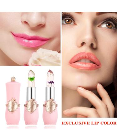 2 Pack Crystal Flower Jelly Lipstick Set - Long Lasting Moisturizing Color Change Lip Gloss - Tinted Lip Balm - Nutritious Formula - pH Magic Technology - (5+6) - Buy Online on GoSupps.com