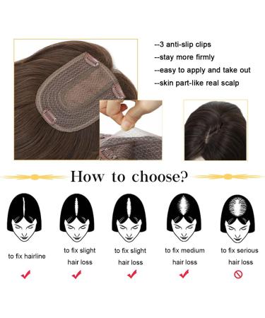 14 Inch Hair Topper for Women with Big Base - Soft Hair Extensions for Thinning Hair - Clip in Hairpiece for Hair Loss - 4C Shade - Buy Online on GoSupps.com