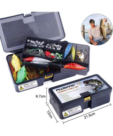 PLUSINNO Fishing Lures Baits Tackle Including Crankbaits  Spinnerbaits  Plastic Worms  Jigs  Topwater Lures  Tackle Box and More Fishing Gear Lures Kit Set  210/189Pcs Fishing Lure Tackle 210PCS Fishing Lure - Buy Online on GoSupps.com