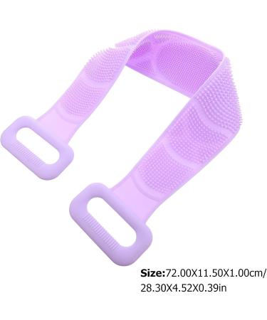ARTIBETTER Silicone Exfoliating Back Scrubber with Long Handle - Bath Massage Towel for Deep Cleaning and Skin Exfoliation (Violet) - Buy Online on GoSupps.com
