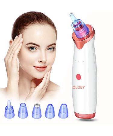 Blackhead Vacuum Remover Pore Vacuum for face Electric Facial Acne Vacume Suction Cleanser Extractor .The Device is Rechargeable and with 5 Probes for Our blackheads Dead Skin Cells Dirt Excess Oil