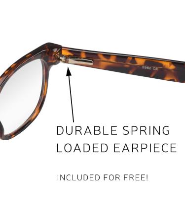 Vibz Blue Light Blocking Glasses for Men & Women | Non-Corrective & Antiglare | Stylish Shiny Tortoise Clear Lens - Buy Online on GoSupps.com