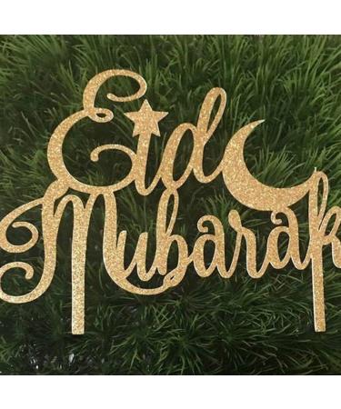 Eid Mubarak Cake Toppers Gold Glitter Ramadan Cupcake Topper Eid -fitr Dessert Decor for Islam Muslim Eid Party Supplies Style 1 - Buy Online on GoSupps.com