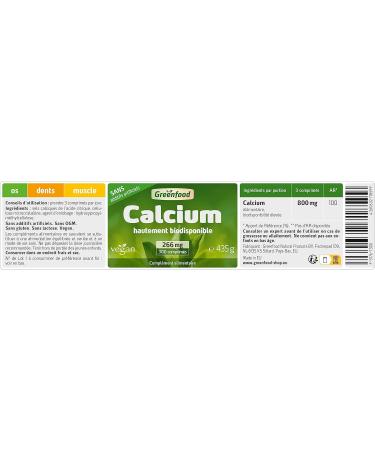 Greenfood Calcium 300 tablets high bioavailability - for the normal functioning of digestive enzymes - NO artificial additives without genetic engineering. Vegan. - Buy Online on GoSupps.com