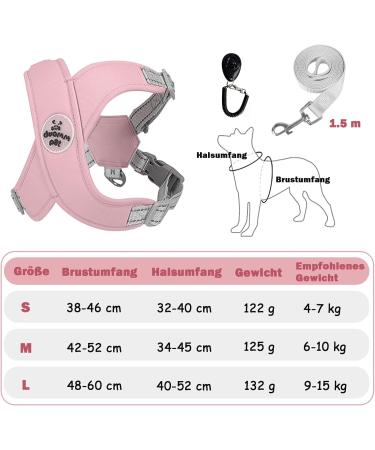 Buy No-Pull Dog Harness for Small Dogs Reflective Soft Chest Leash | Safe & Comfortable Pink Design - Buy Online on GoSupps.com