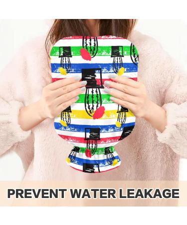 NAANLE Colorful Striped Hot Water Bottle with Cover - 1L for Menstrual Cramps Pain Relief & Heat Therapy - Buy Online on GoSupps.com