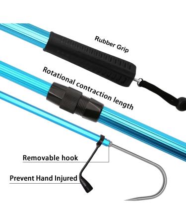 SANLIKE Telescopic Fish Gaff with Stainless Steel Fishing Spear Hook - 47.2 IN Blue - Buy Online on GoSupps.com
