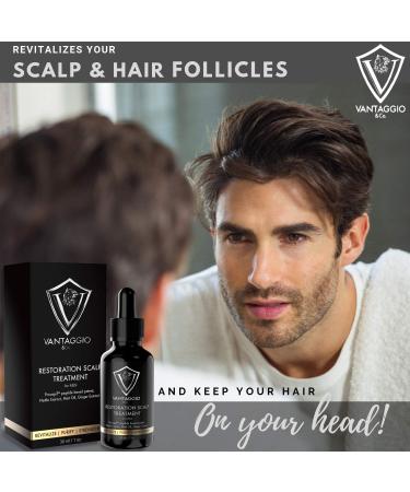 Men's Hair Growth Serum & Scalp Treatment - DHT Blocker for Thinning & Alopecia - Ginger, Castor Oil, Aloe Vera, Peppermint - 1oz - Buy Online on GoSupps.com