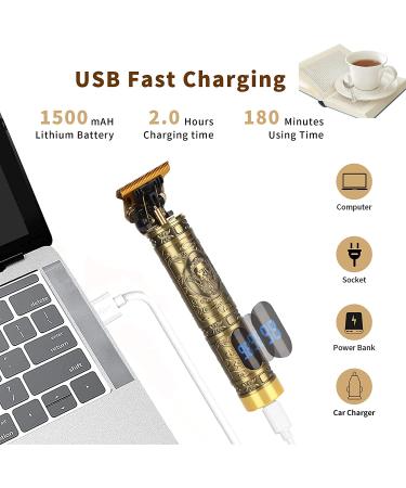 FREEAGLE Zero Gapped T-Blade Hair Clippers for Men - Professional Rechargeable Trimmer with LED Display for Hair and Beard Grooming - Buy Online on GoSupps.com