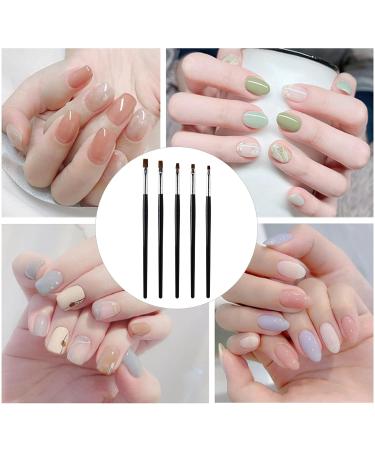 5-Piece Professional Nail Brush Set | Nail Art & Design Brushes for DIY UV Gel & Acrylic Nail Art | Black Nail Accessories - Buy Online on GoSupps.com