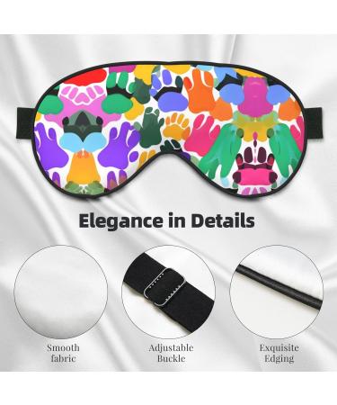 Colorful Dog Paw Print Double-Sided Eye Mask Soft and Light Blocking for Enhancing Sleep Quality - Buy Online on GoSupps.com