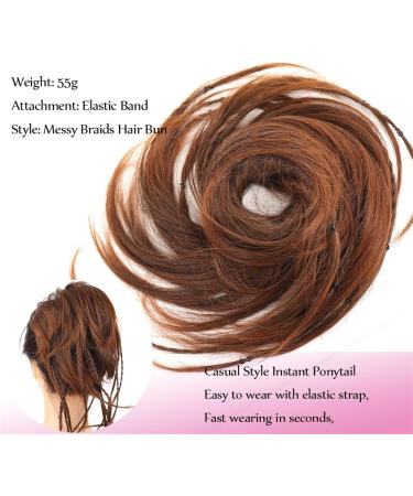 Messy Bun Hair Piece for Women Synthetic Messy Hair Bun Tousled Straight Hair Elastic Braided Chignon Hairpiece Rubber Band Scrunchie Ponytail Extensions for Women Fake Hair Accessories for Women Gi Sw37-24-27 - Buy Online on GoSupps.com