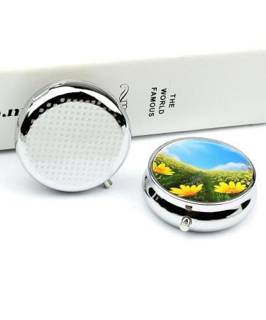 Shop Portable 3 Compartment Travel Pill Box - Spring Flower Design - Small Pill Organizer for Purse & Pocket - Buy Online on GoSupps.com