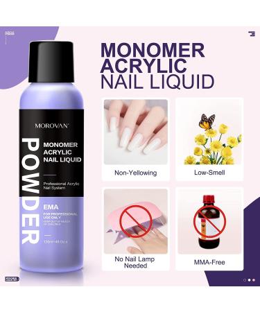 Movoran Acrylic Nail Kit for Beginners - 3 Colors Powder & Liquid Set with Brush Cleaner - Ideal for Nail Extension - Professional Nail Kit for Everything - Buy Online on GoSupps.com