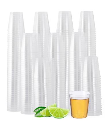 MATANA 500 Crystal Clear Plastic Shot Glasses 2oz Plastic Cups Plastic Mini Shot Glasses Clear Shot Glasses Sampling Glasses for Wine Tasting Condiments Sauce Jello Shots & Parties - Reusable 2oz - Clear - 500 Count