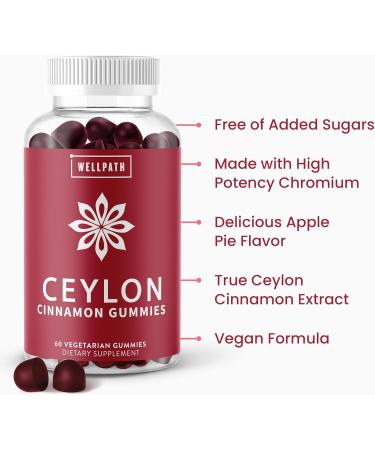 WellPath Ceylon Cinnamon Gummies - Blood Sugar Support Supplement | Antioxidants | Joint Support | 60 Ct Vegan Gluten Free - Buy Online on GoSupps.com