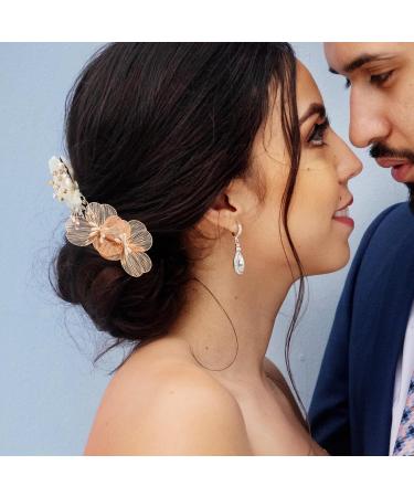 Beaupretty Wedding Hair Side Comb Bride Hair Comb Flower Hair Comb Wedding Headpiece Bridal Hair Accessory for Women - Buy Online on GoSupps.com