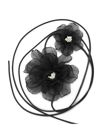 Oralgo's Unique Band Tie Necklace - Chic Black Thread Flower Jewelry for Every Occasion - Buy Online on GoSupps.com
