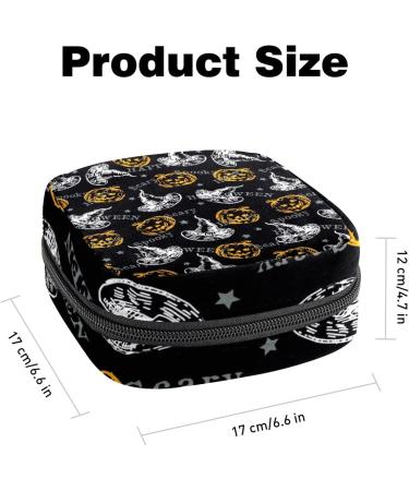 Halloween Pattern Sanitary Napkin Storage Bag | Menstrual Period Pouch for Teen Girls & Women - Color 10 - Buy Online on GoSupps.com