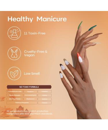Modelones Fall Gel Nail Polish Set - 9 Colors Orange Green Yellow Solid Gel Polish Brown Red Pudding Gel | Upgraded Crme Manicure Palette | Soak Off LED Nail Art Kit | Salon Quality DIY with Pro Nail Brush - Urban City - Buy Online on GoSupps.com