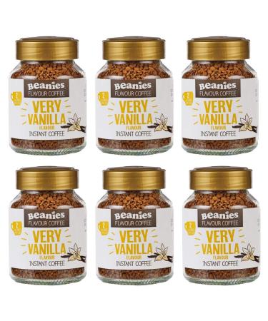 Beanies The Flavour Co Beanies 6 x Vanilla Flavored Instant Coffee Jars 50g per Jar