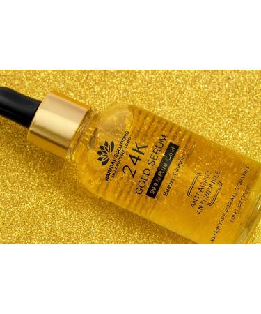 Natural Solutions 24K Gold Serum with 99.5% Pure Gold Anti-Aging Anti-Wrinkle Face Serum Gold Niacinamide Liquid - Buy Online on GoSupps.com