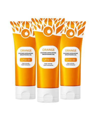 Qixfyze Orange Exfoliating Gel Lf 16-35 2025 Gentle and Effective Scrub for Radiant Skin Moisturizing Purifying Exfoliating Gel with Orange Enzymes Deep Cleanses and Moisturizes Face Body 3 pack