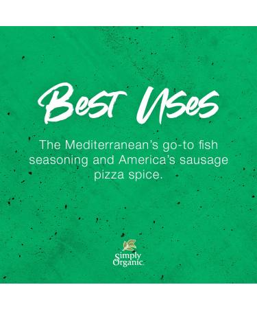 Simply Organic Fennel Seeds 1.90 oz - Premium Quality Spice for Cooking - Buy Online on GoSupps.com