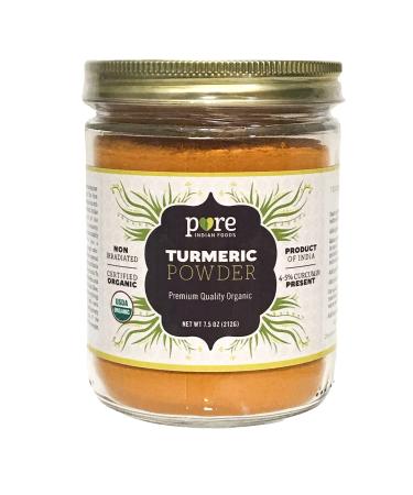 Organic Turmeric Powder Spice 8.5 oz - Freshly Packed in Glass Jar 7.5 Ounce (Pack of 1)