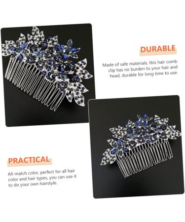 HAPINARY Dark Blue Hair Comb Floral Hair Comb Wedding Hair Accessories for Brides Bridal Rhinestone Headpieces Hair Accessory Bride Hair Comb Clip Flower Girl Headpiece - Buy Online on GoSupps.com