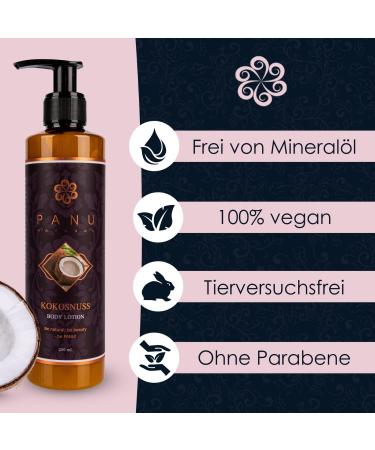 Panu Natural Body Lotion Coconut | Rich Moisturizing Lotion for Very Dry Skin | Vegan Body Care from Thailand - Buy Online on GoSupps.com