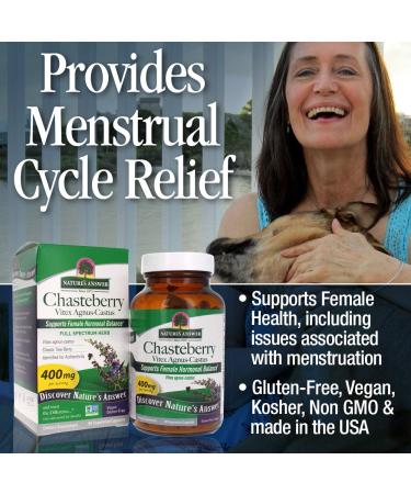 Nature's Answer Chasteberry 400mg - Vitex Agnus-Castus | 90 Vegetarian Capsules - Buy Online on GoSupps.com