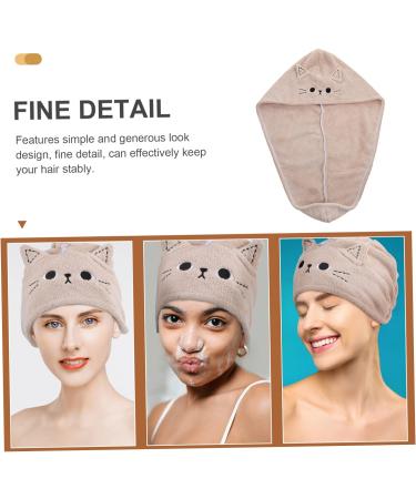 SKISUNO Dry Hair Cap Turbins for Ladies Curly Hair Hat Fast Drying Towel Womens Hats Bath Water Absorbent Drying Hat Mini Witch Hats for Crafts Dry Hair Towel Cap Girl Hat Coral Fleece Coffee 63X22X1CM - Buy Online on GoSupps.com