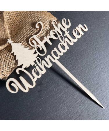 Merry Christmas Wooden Cake Topper - Premium Cake Decoration for Holiday Celebrations - Buy Online on GoSupps.com