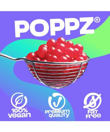 POPPZ Fruit Popping Boba Pearls for Bubble Tea Mix - Ready to Eat Fruit Popping Tapioca Pearls by Bubble Mania 2 Pack (Strawberry Mango Passion Fruit Green Apple) - Buy Online on GoSupps.com