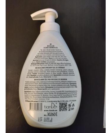  TianDe TianDe Micellar Silver Shower Gel The Softest Way To Clean 30260 TianDe 300g Tones Softens Moisturizes & Soothes Irritated Skin - Buy Online on GoSupps.com