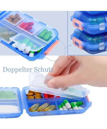 Muchengbao 4 Pack Pill Organizer - 7 Day Medication Box with 10 Compartments - Easy Open Tablet Container - Ideal for Travel & Daily Use - Buy Online on GoSupps.com