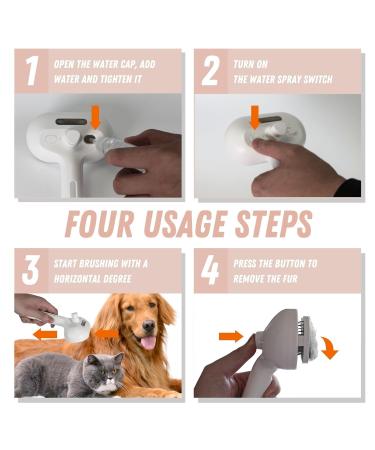 Premium Cat Brush with Water Tank & Self-Cleaning Button | Anti-Static & Knotting Dog Brush for Long & Short Hair Pink - Buy Online on GoSupps.com