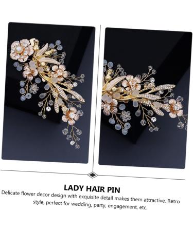 Beaupretty 1pc Flower Hairpin Crystal Gold Headpiece Vintage Hair Clips Rhinestone Barrettes for Women Hair Clips Alligator Hollow Star Hair Pin New Alloy Temperament Bride Headgear - Buy Online on GoSupps.com