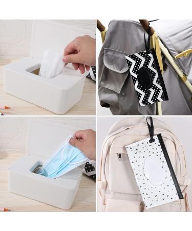 Wet Wipes Dispenser Box with 2 Baby Wipes Pouches - Dustproof & Reusable, Travel-Friendly - White - Buy Online on GoSupps.com