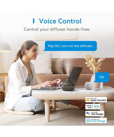 Meross Smart WiFi Essential Oil Diffuser - Apple HomeKit, Alexa & Google Home Compatible - Ultrasonic Aromatherapy & Mist Humidifier with Voice Control & RGB Light - Dark Wood Grain - Buy Online on GoSupps.com